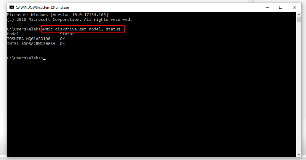 CMD - SMART check