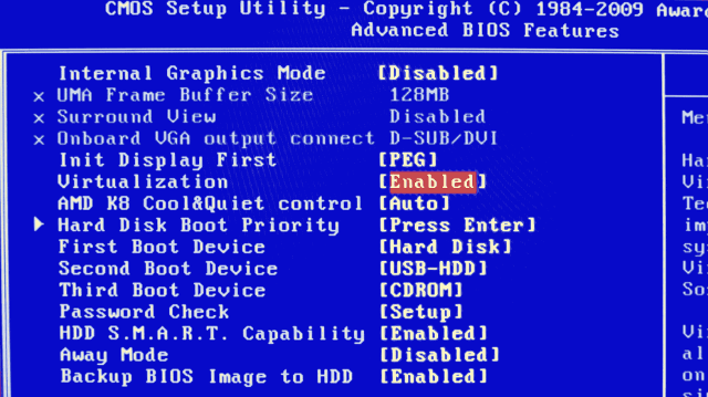Virtualizacija v BIOSu